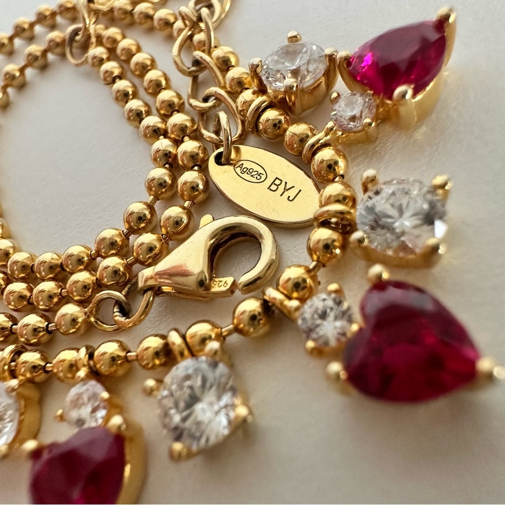 💕Amen Necklace Red & White Zircon Hearts 💕